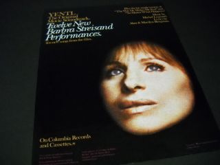 Barbra Streisand Yentl - 12 Performances 1983 Promo Poster Ad
