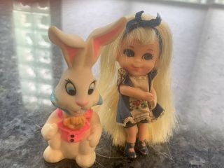 Vintage Mattelliddle Kiddles Alice In Wonderland And Rabbit