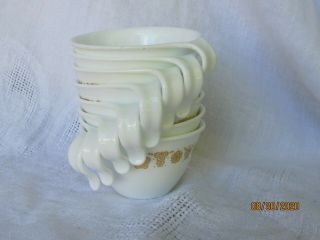 Set Of 8 Corelle Butterfly Gold Hook Handle Coffee Cups