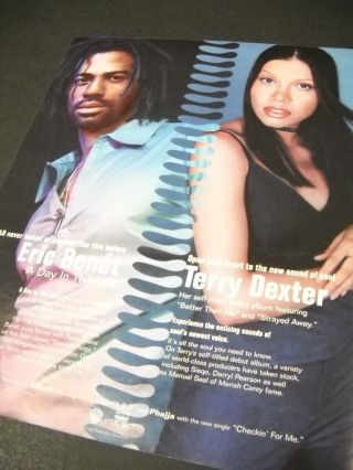 Eric Benet And Terry Dexter Dual 1999 Promo Poster Ad In