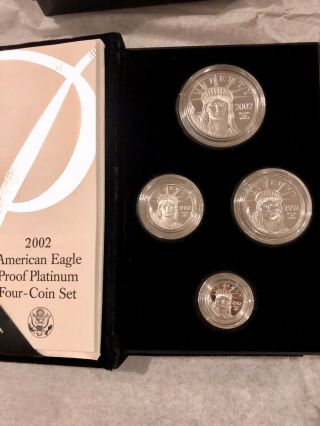 2002 American Eagle Platinum Proof 4 Coin Set W/