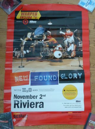 Found Glory Warped 2001 Rivera Theater Chicago Promotional Poster 24 X 36