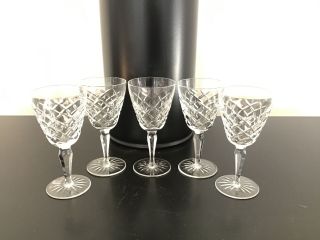 Set Of Five Clear Crystal Sherry Glasses 12 Cm High.  309