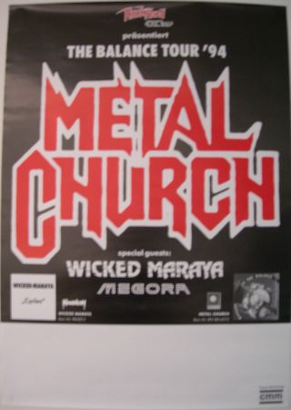 Metal Church Concert Tour Poster 1994 Hanging In The Balance