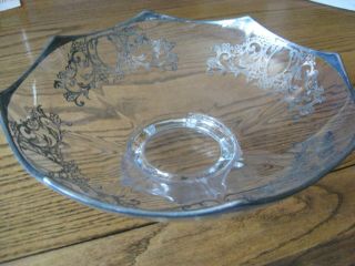 Silver City Crystal Bowl With Sterling Silver Overlay 9 1/2 " Wide