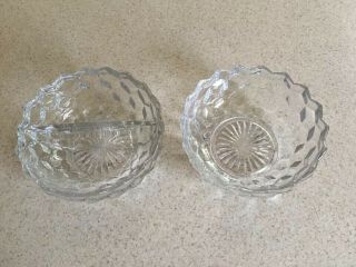 2 Vintage Fostoria “american “ Crystal Glass Bowls - 6 1/4 "