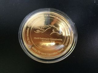 24K Pure Gold Commemorative Coin World Equestrian Games 2 Ounces 999.  9 3
