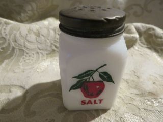 Vintage Tipp City Apple Milk Glass Salt Shaker