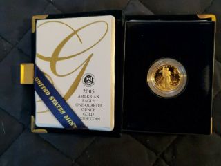 2005 - W American Gold Eagle 1/4 Oz Proof $10 - - In Capsule & Book