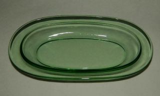 Fostoria Pioneer Green Oval Pickle Relish Dish 8 " Depression Glass
