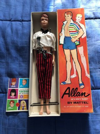 Vintage Mattel Barbie 1963 Allan Doll With Box Stock No.  1000