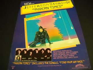 Jefferson Starship Release Of Modern Times 1981 Promo Poster Ad