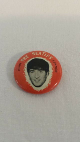 Vintage 1964 John Lennon Pinback Button Green Duck Chicago Made In Usa