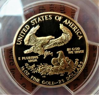 1988 - P GOLD Eagle $25 1/2oz.  Fine Gold PCGS PR70DCAM 3