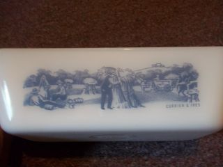Currier & Ives Glasbake Milkglass Loaf Dish J - 522 Made In Usa Apx.  10x5