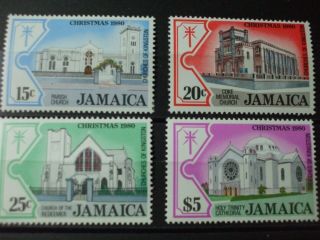 Jamaica - 1980 Christmas Full Set Of 4vs Mnh Cat 1.  35 (1e20)