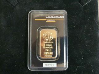1 Oz Argor Heraeus Gold Bar