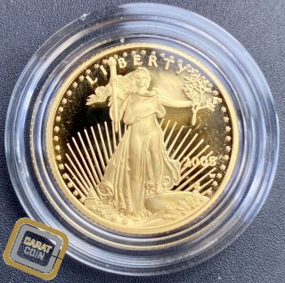 2005 - W American Eagle 1/4 Oz.  9167 Us Gold Proof $10 Coin In Capsule