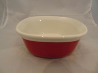 Corning Ware Red And White Etch Cereal/soup/ice Cream Bowl (s)