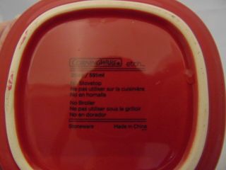 Corning Ware Red and White Etch Cereal/Soup/Ice Cream Bowl (s) 2