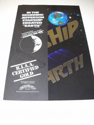 Jefferson Starship Alternate Promo Poster Flap - Ad For Earth