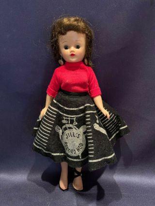 1957 Vogue Jill Doll In Record Hop Outfit 10 1/2 " Brunette Hair Style