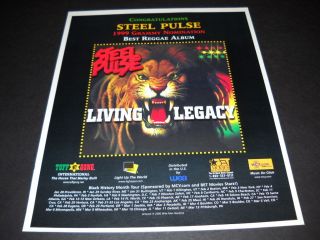 Steel Pulse Grammy Nomination For Living Legacy 2000 Promo Poster Ad Cond