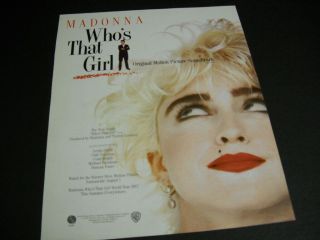 Madonna 1987 Music Biz Promo Poster Ad From Who 