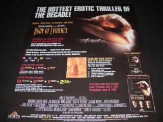 Madonna Erotic Thriller Of Decade Body Of Evidence 1993 Promo Poster Ad
