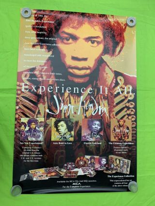 Jimi Hendrix Promo Poster 1993 Mca Records 36 X 24 Vintage Rock Poster