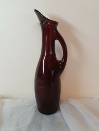 Vintage Ruby Red Urn Bud Vases 8” Tall.  B2