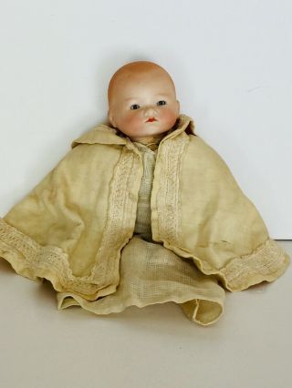 Antique 11 " Am German Bisque Head Dream Baby Doll - Blue Glass Eyes; Compo Hands