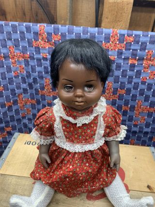 Vtg 1962 Mattel Tiny Chatty Black African American Doll Baby Repair 2
