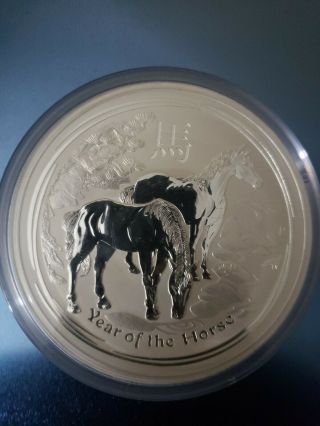 1 Kg 2014 Perth Lunar Year Of The Horse.  999 Silver Coin Bu