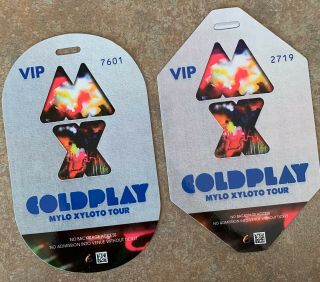 Coldplay Mylo Xyloto Tour Vip Passes 2012 Set Of 2 Passes