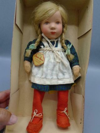Vintage Kathe Kruse Soft Body Doll Tina Stoffpuppe Tag & Box
