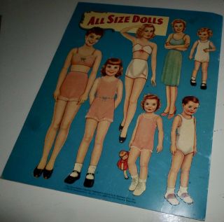 Complete Vintage All Size Paper Dolls Book By Queen Holden