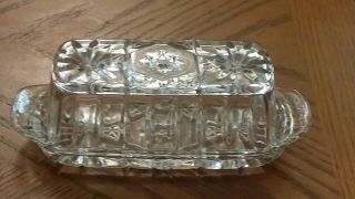 Early American Prescut 1/4 Lb Covered Butter Dish Vintage Eapc Anchor Hocking