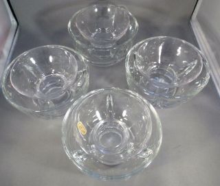 Fostoria Set 4 Ice Cocktail Dishes With 1 High & 4 Low Glass Inserts Crystal -