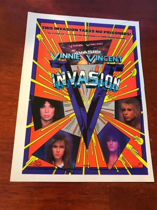 1988 Vintage 8x11 Album Promo Print Ad Vinnie Vincent Invasion All Systems Go
