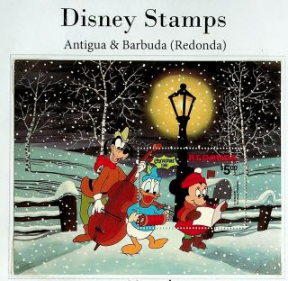 Antigua & Barbuda Redonda 1981 Christmas Disney Cartoon Characters $5 Mnh Sheet
