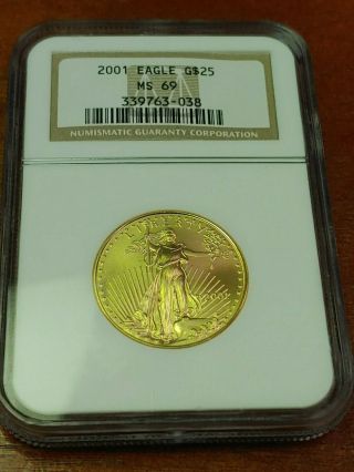 2001 $25 Gold American Eagle Ngc Ms 69