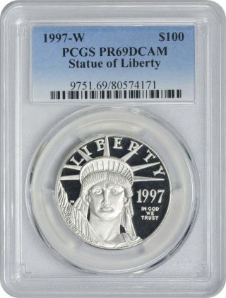 1997 - W $100 American Platinum Eagle Pr69dcam Pcgs