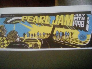 Pearl Jam Vancouver Canada 1998 Yield Tour Poster Small 20x9cm To Frame?