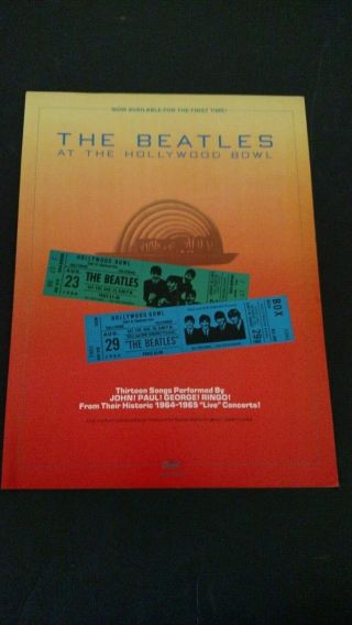 The Beatles Live At The Hollywood Bowl 1977 Rare Print Promo Poster Ad