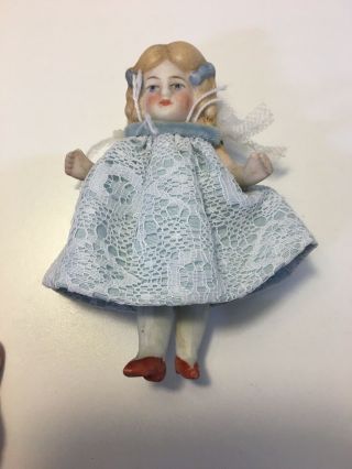 Vintage Porcelain Bisque Made In Germany Miniature Doll,  With Rattles