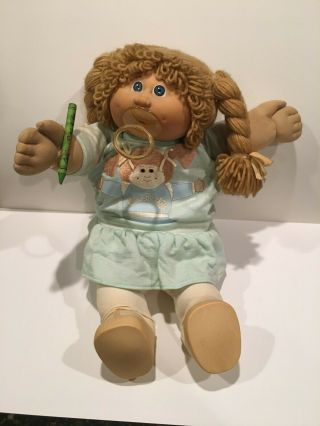 Vintage 1986 Xavier Roberts Cabbage Patch Kids Doll W/ Blonde Hair And Blue Eyes