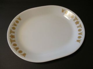 Vintage Corelle Corning Ware Butterfly Gold Oval Serving Platter - 12 Inch