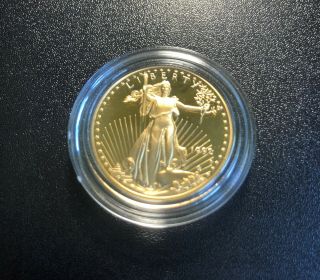 One - Half Ounce $25 Gold Eagle Coin Proof 1992 P With Box/papers