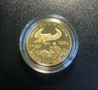ONE - HALF OUNCE $25 GOLD EAGLE COIN PROOF 1992 P with Box/Papers 2